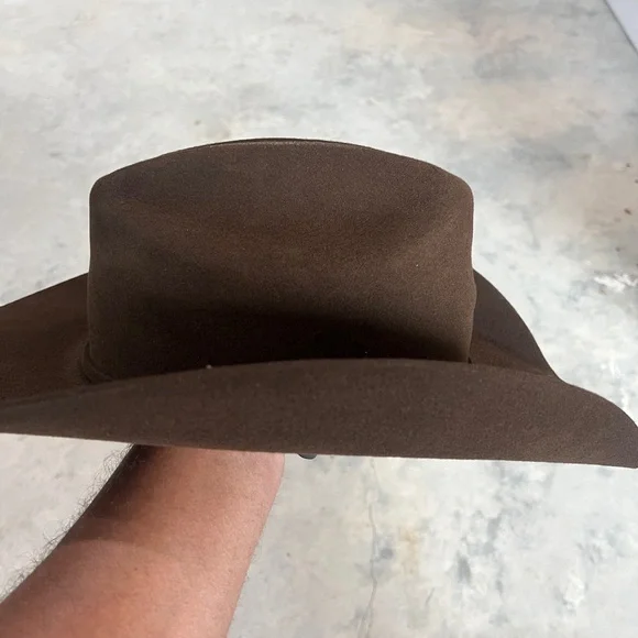 Size 8 Twister Men's Felt Chocolate Cowboy Hat - Picture 7 of 7